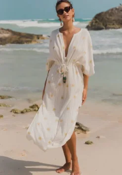 Hot Sundress Addy Kaftan White