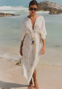 Hot Sundress Addy Kaftan White
