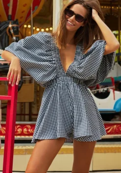Clearance Sundress Alicia Jumpsuit Black Gingham