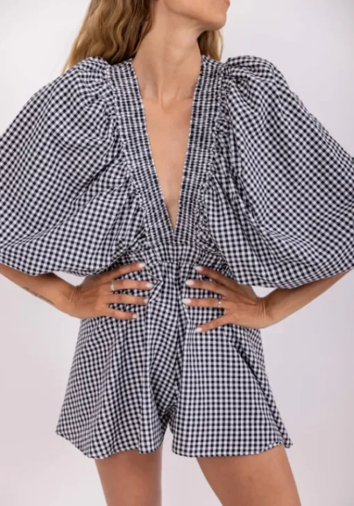 Clearance Sundress Alicia Jumpsuit Black Gingham