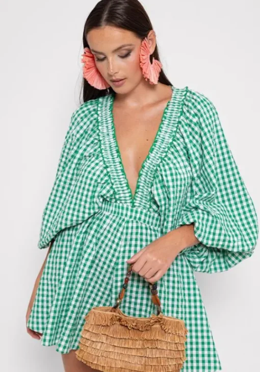 Online Sundress Alicia Jumpsuit Gingham Green