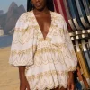 Best Sundress Alicia Jumpsuit Gold Palm Tree