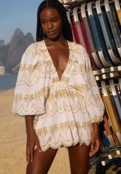 Best Sundress Alicia Jumpsuit Gold Palm Tree