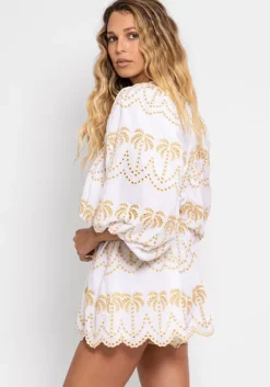 Best Sundress Alicia Jumpsuit Gold Palm Tree
