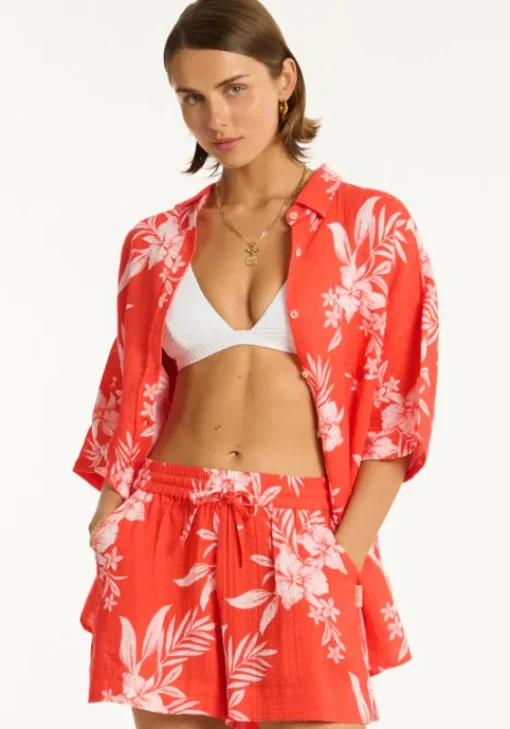Online Sea Level Aloha Shirt Flame