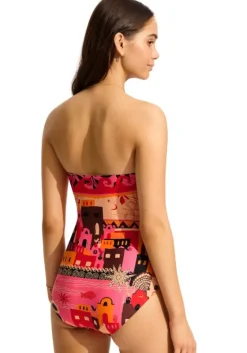 Best Seafolly Atlantis Bandeau One Piece Paradise Pink