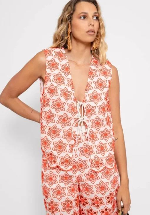 Sale Sundress Bao Top Red Eyelet