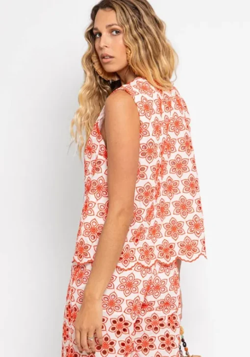 Sale Sundress Bao Top Red Eyelet
