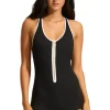 Online Seafolly Beach Bound Retro Boyleg Swimsuit Black
