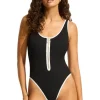 Best Seafolly Beach Bound Retro Tank Swimsuit Black