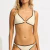 Clearance Seafolly Beach Bound Ring Front Bikini Ecru
