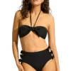 Discount Seafolly Beau Bandeau High Waisted Bikini Black