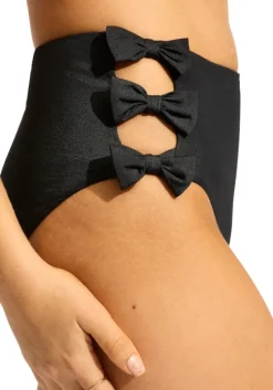 Discount Seafolly Beau Bandeau High Waisted Bikini Black