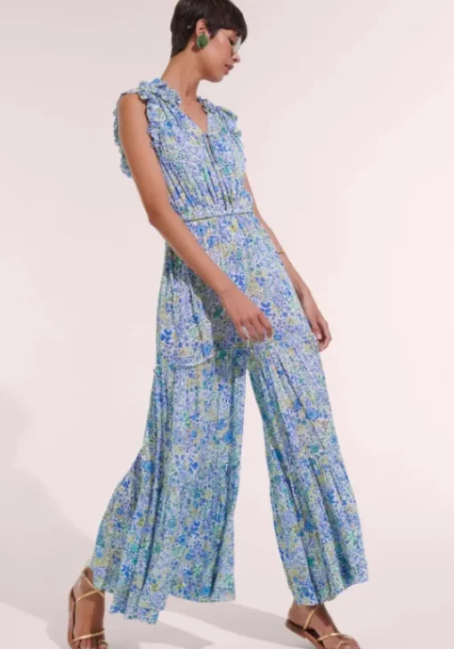 New Poupette St Barth Belene Jumpsuit Blue
