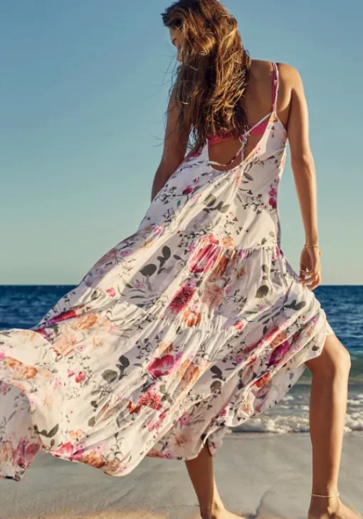 Clearance Sea Level Belle Tiered Maxi Sundress Belle/White