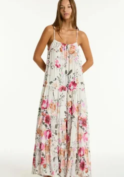 Clearance Sea Level Belle Tiered Maxi Sundress Belle/White