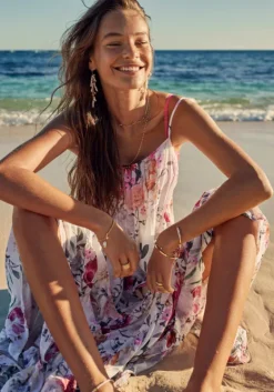 Clearance Sea Level Belle Tiered Maxi Sundress Belle/White