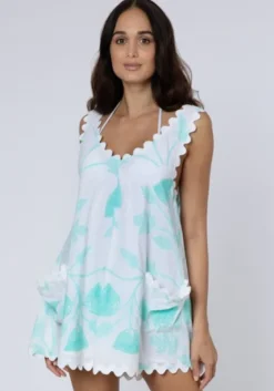 Discount Juliet Dunn Bellflower Low Back Dress Aqua Bellflower Aqua