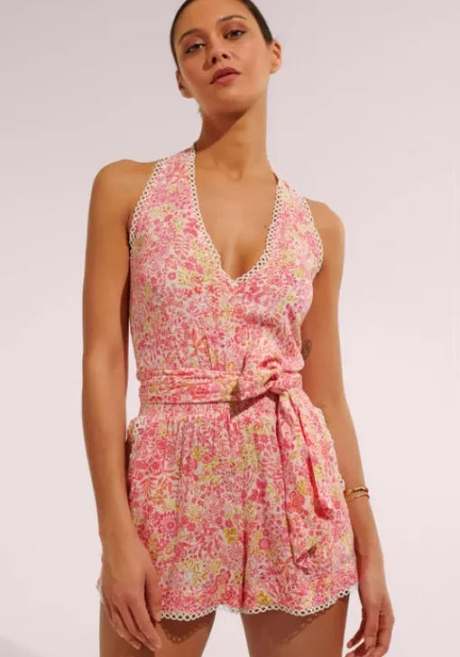 New Poupette St Barth Beth Playsuit Pink