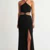 Online Pearl & Caviar Black Cut Out Dress