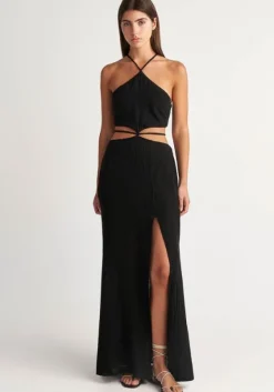 Online Pearl & Caviar Black Cut Out Dress