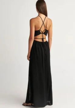 Online Pearl & Caviar Black Cut Out Dress