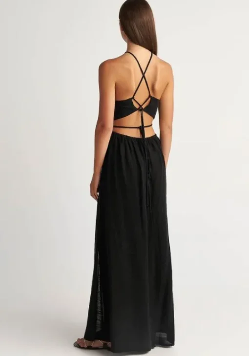 Online Pearl & Caviar Black Cut Out Dress