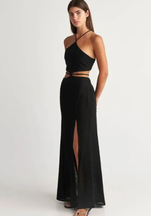 Online Pearl & Caviar Black Cut Out Dress