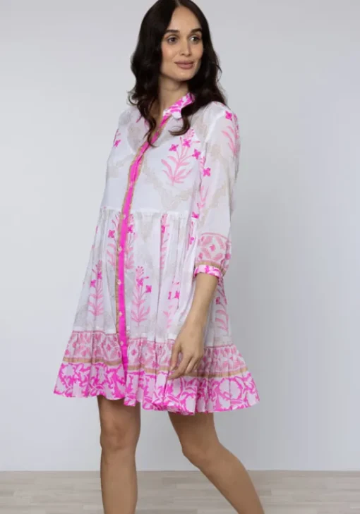Outlet Juliet Dunn Block Pink Frill Dress Pink Pink Cage Block