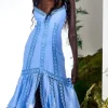 Discount Charo Ruiz Blossel Long Dress Blue WashedBlue