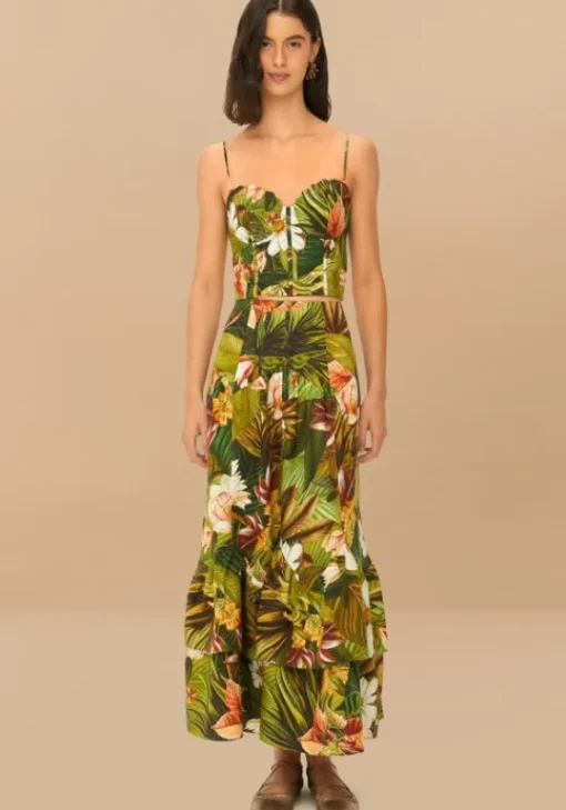 Online Farm Rio Botanical Forest Midi Skirt