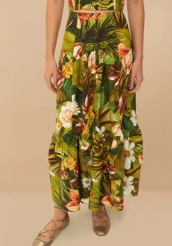 Online Farm Rio Botanical Forest Midi Skirt