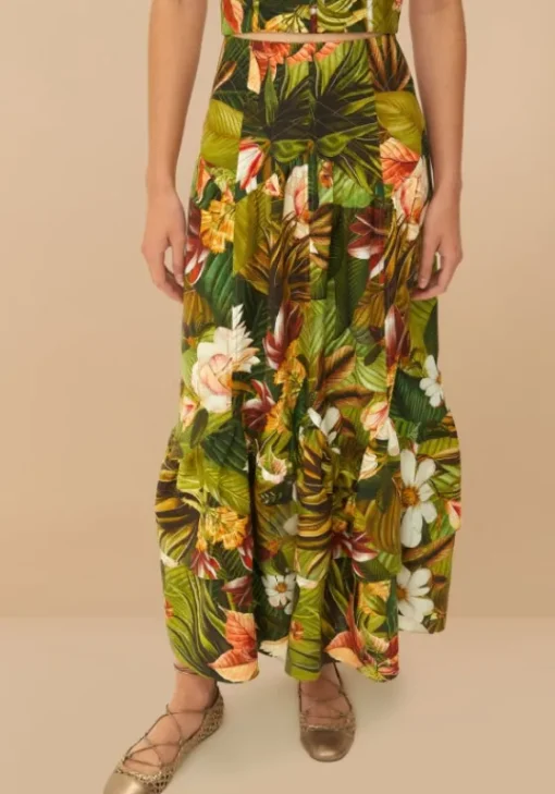 Online Farm Rio Botanical Forest Midi Skirt