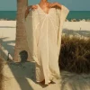 Fashion Pitusa Braided Front Kaftan Ecru