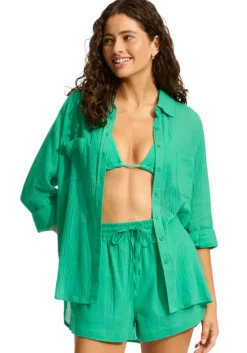 New Seafolly Breeze Beach Shirt Jade
