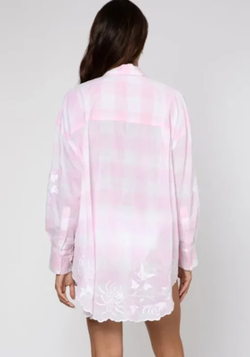 Online Juliet Dunn Butterfly Embroidery Shirt Pink