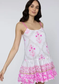 Sale Juliet Dunn Cage Block Cami Dress Pink Pink Cage Block