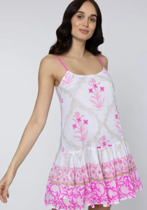 Sale Juliet Dunn Cage Block Cami Dress Pink Pink Cage Block