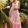 Online Juliet Dunn Cage Block V Neck Midi Dress Pink Pink Cage Block