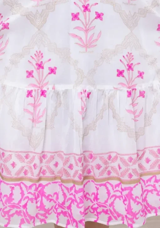 Online Juliet Dunn Cage Block V Neck Midi Dress Pink Pink Cage Block