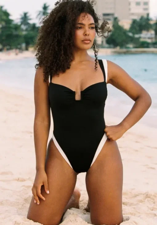 Sale Away That Day Cannes Swimsuit Black/White Black / Ivory