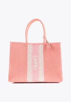 Outlet De Siena Capri Jute Tote Pink