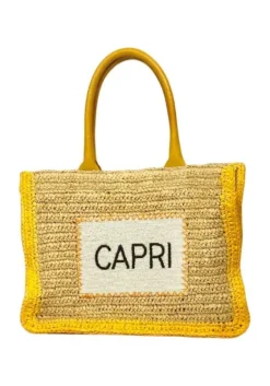Sale De Siena Capri Natural Raffia Bag Yellow