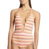 Clearance JETS Swimwear Capri Stripe V Neck Swimsuit