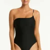 Discount Sea Level Caracus One Shoulder Swimsuit Black