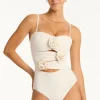 Online Sea Level Casa Del Mar Flower Bandeau Swimsuit Coconut
