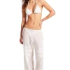 Clearance Seafolly Casablanca Embroidered Beach Trousers White