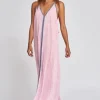 Hot Pitusa Cheetah Maxi Sundress Light Pink