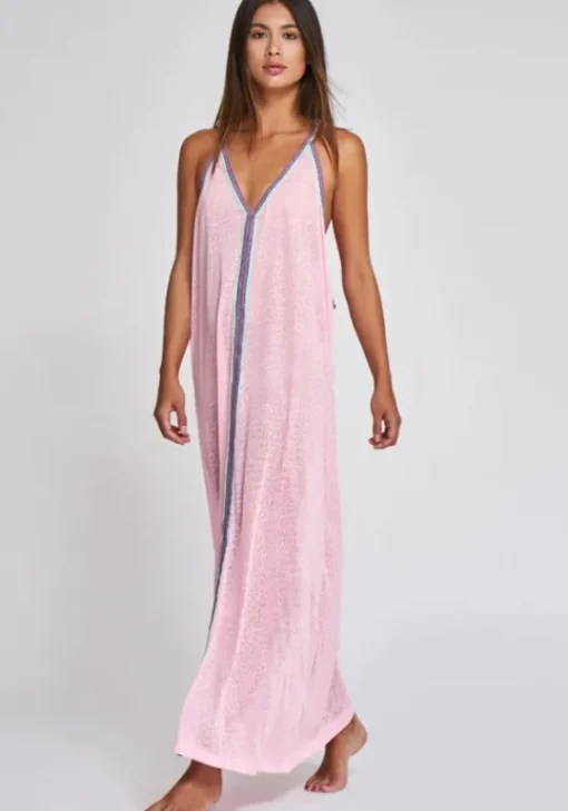 Hot Pitusa Cheetah Maxi Sundress Light Pink