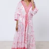 Clearance Juliet Dunn Cherry Blossom Loose Maxi Dress CherryBlossom